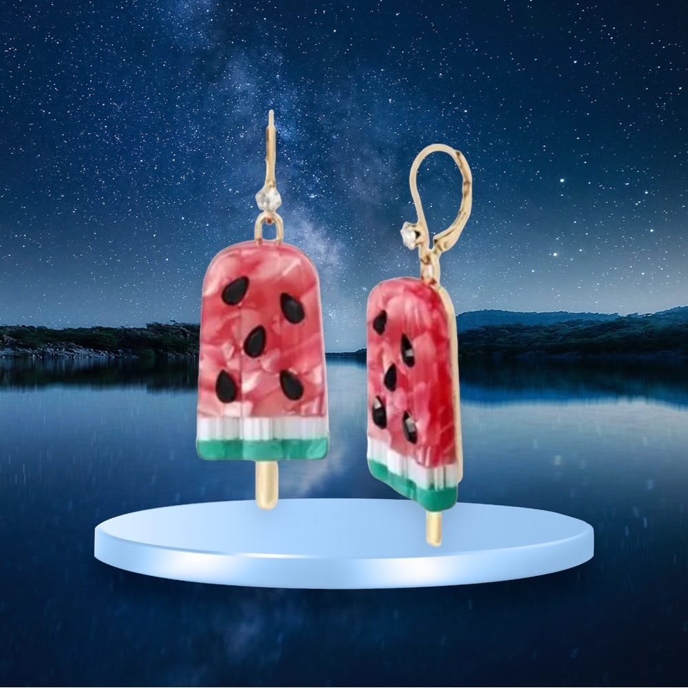 Betsey Johnson Red and Green Watermelon Earrings